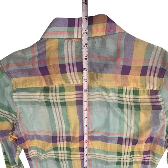 Vintage Pastel Plaid Long Sleeve Button Down - Picture 3 of 5